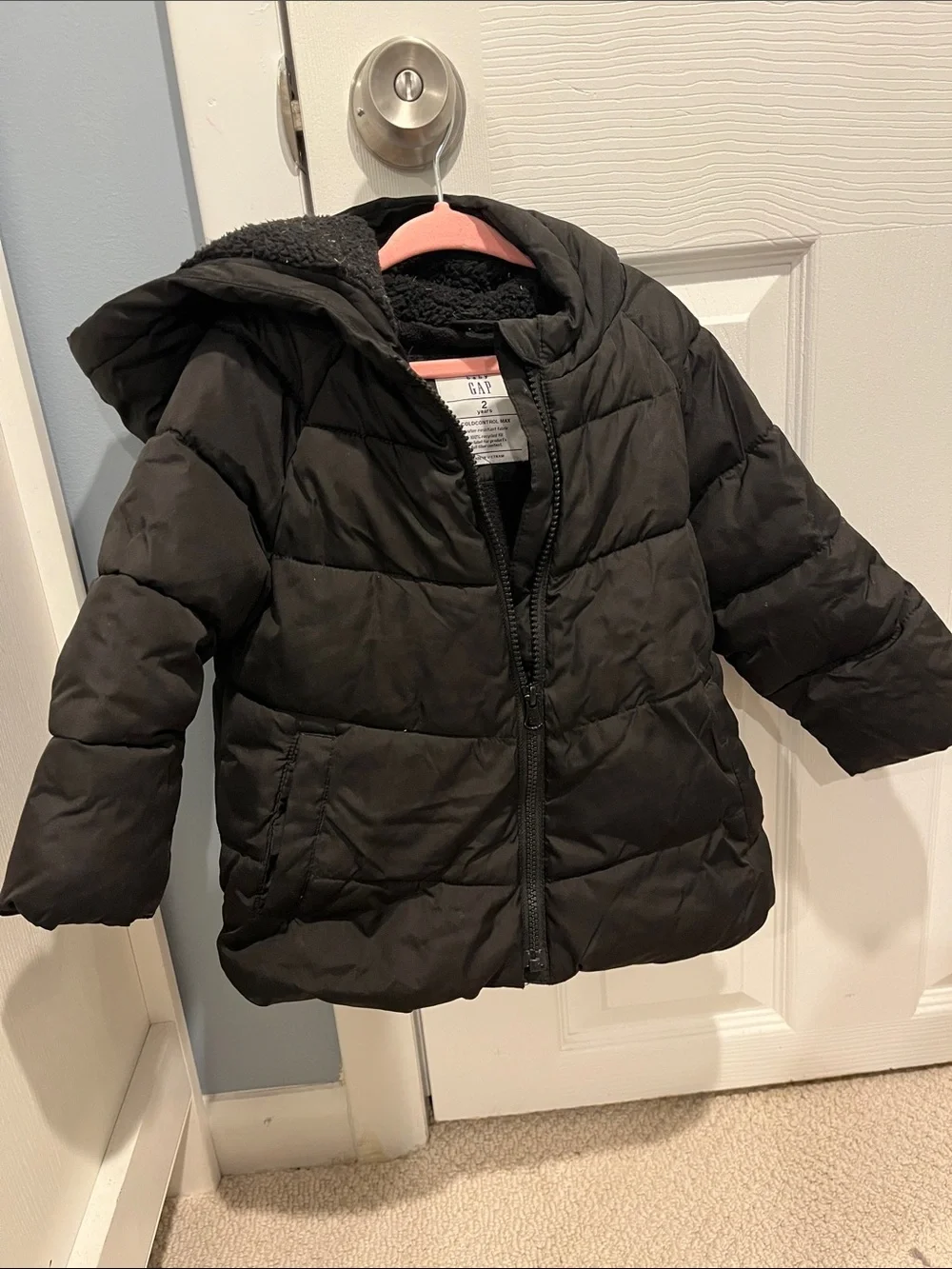 GAP Black Hooded Puffer Jacket for Kids